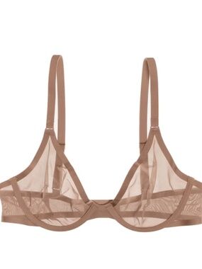 Cuup Wired Bra THE PLUNGE - MESH 34F (34DDD) Taupe